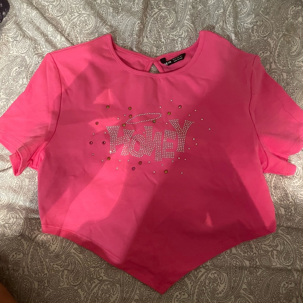 Pink honey crop top